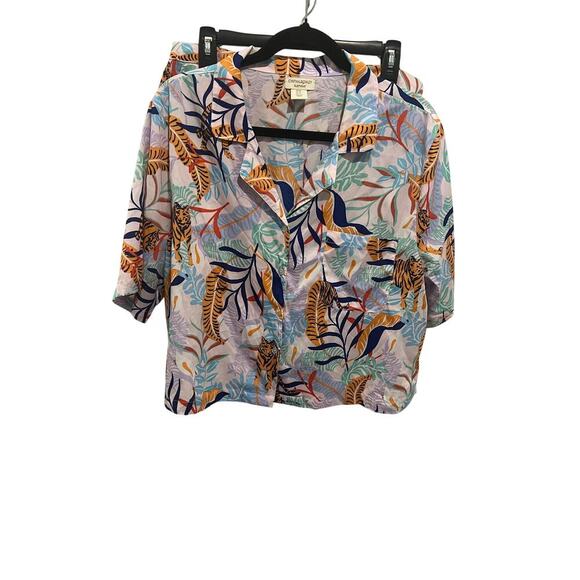 CYNTHIA ROWLEY TIGER JUNGLE PRINT 2piece PJ - Picture 2 of 2